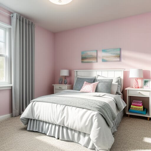 a bedroom designed in a teen girl style
