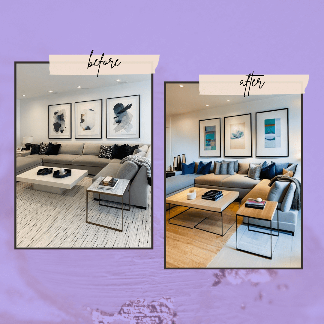 Before and after using contemporary style redesign