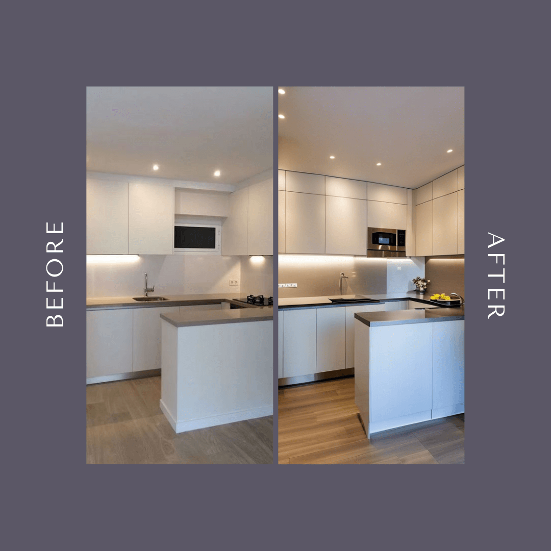 Before and after using the contemporary design style