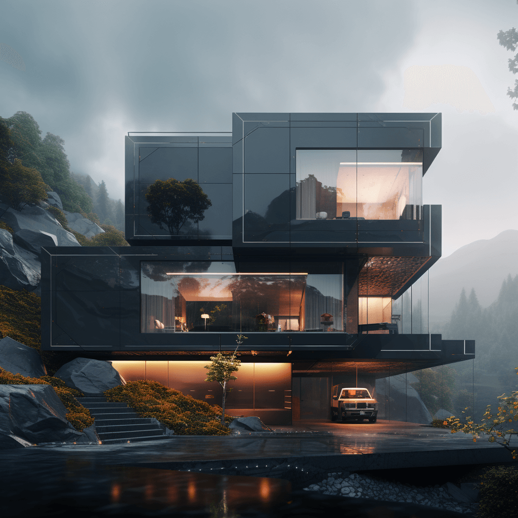 a concept of a house designed by AI