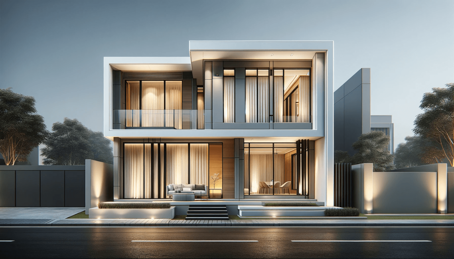 the front of a house designed in a contemporary style