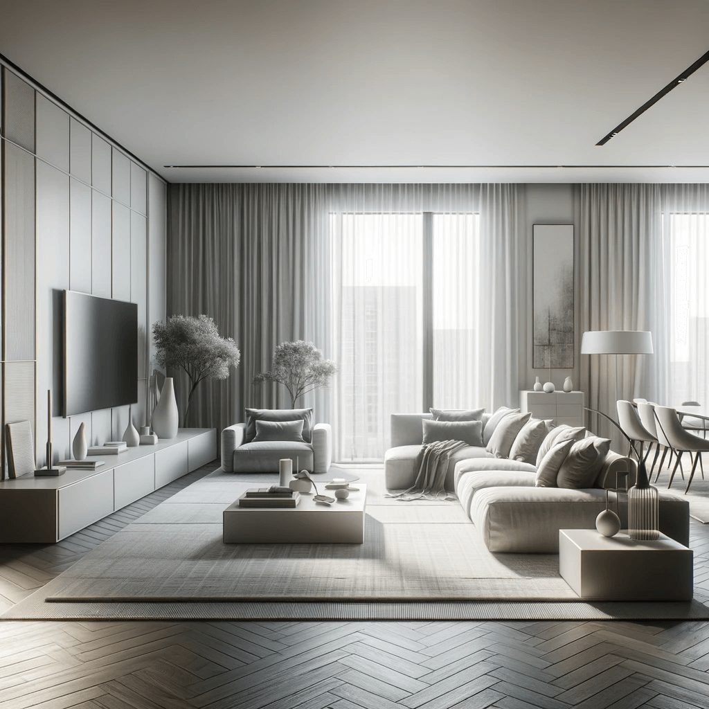 an apartment designed in a minimalist style
