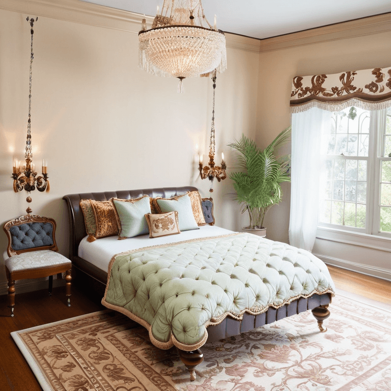 a victorian bedroom designed in a modern style