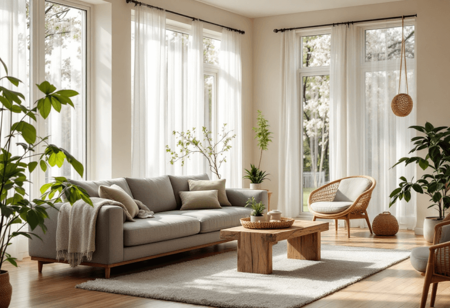 a perfect living room after the spring cleaning