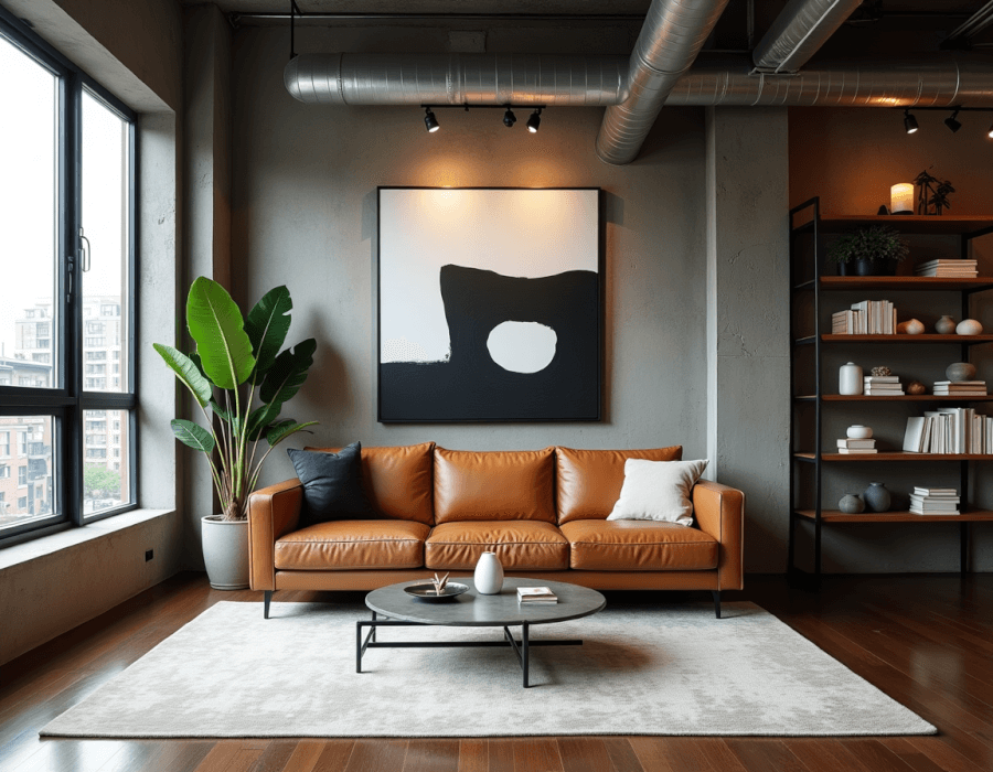 a living room designed in an urban modern style