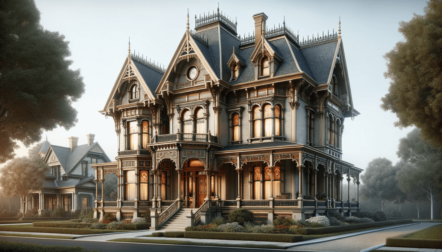 a house designed in a Victorian style